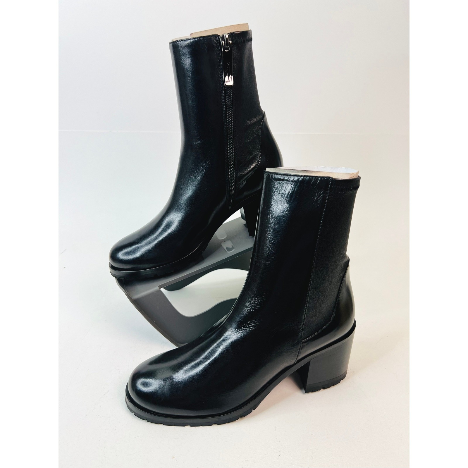 Lorenzo Masiero Black Nappa Leather Ankle Boots Tr-W25415 Womens Eu 37 / Us 7